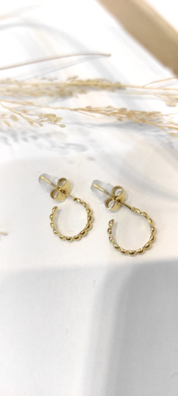 Wholesaler Lolo & Yaya - 1cm Sadya earrings in stainless steel