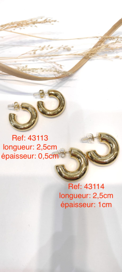 Wholesaler Lolo & Yaya - Earrings 2.5 cm thickness 0.5cm Hymen in steel