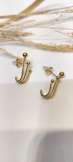 Wholesaler Lolo & Yaya - 2cm Amarante earrings in stainless steel