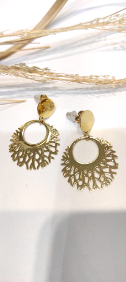 Wholesaler Lolo & Yaya - 3.5cm Horiya earrings in stainless steel