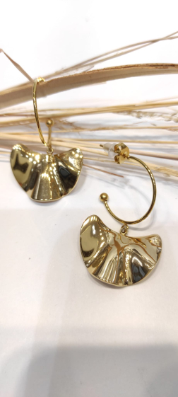 Wholesaler Lolo & Yaya - 3.5cm Lyncia earrings in stainless steel