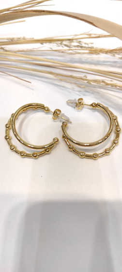 Wholesaler Lolo & Yaya - 3cm Corelia earrings in stainless steel