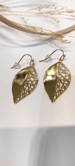 Wholesaler Lolo & Yaya - 4.5cm Lorraine earrings in stainless steel