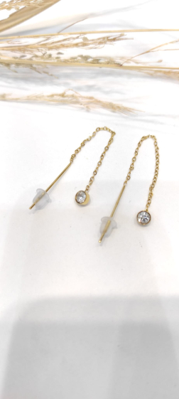 Wholesaler Lolo & Yaya - 6cm Lemya earrings in stainless steel