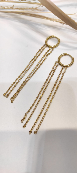 Wholesaler Lolo & Yaya - 7cm Wina earrings in stainless steel