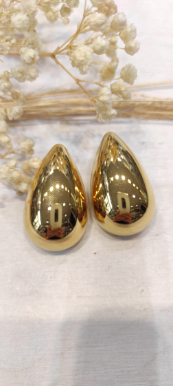 Wholesaler Lolo & Yaya - Apie earrings 3.5cm in stainless steel