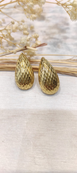 Wholesaler Lolo & Yaya - Brunhilde earrings 2.5cm in stainless steel