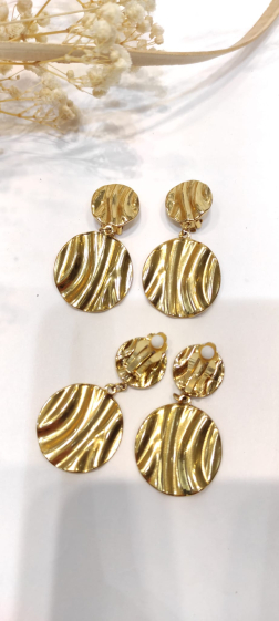 Wholesaler Lolo & Yaya - Eudia clip-on earrings in stainless steel