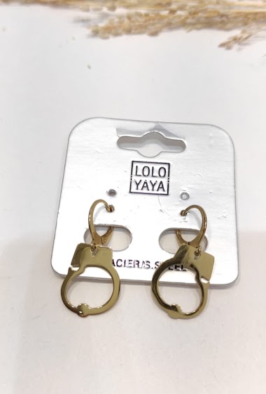 Wholesaler Lolo & Yaya - Boucles d’oreilles créoles menottes en acier inoxydable
