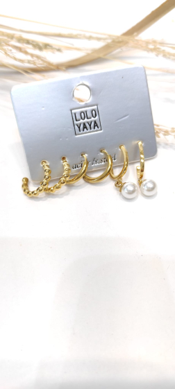 Wholesaler Lolo & Yaya - Jallila trio hoop earrings in stainless steel