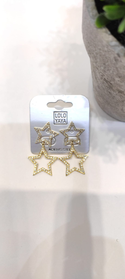 Wholesaler Lolo & Yaya - Acmé star earrings in stainless steel