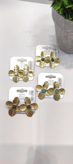 Wholesaler Lolo & Yaya - Dalale flower earrings in stainless steel