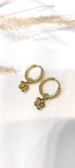 Wholesaler Lolo & Yaya - Katiba flower earrings in stainless steel