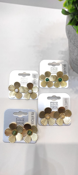 Wholesaler Lolo & Yaya - Rebecka flower earrings in stainless steel