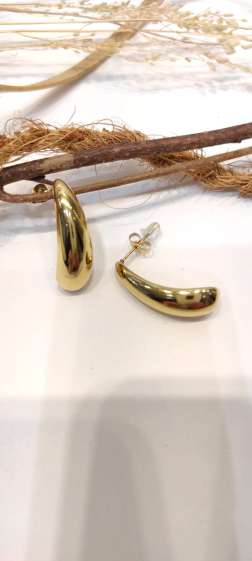 Wholesaler Lolo & Yaya - 2.5cm drop earrings in stainless steel