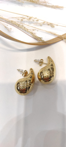 Wholesaler Lolo & Yaya - Sarra 2.5cm drop earrings in stainless steel