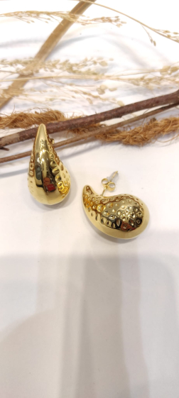 Wholesaler Lolo & Yaya - 3cm drop earrings in stainless steel
