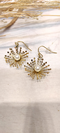 Wholesaler Lolo & Yaya - Libbie pearl earrings in stainless steel