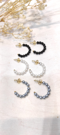 Wholesaler Lolo & Yaya - Boucles d’oreilles perle Chirine en acier inoxydable