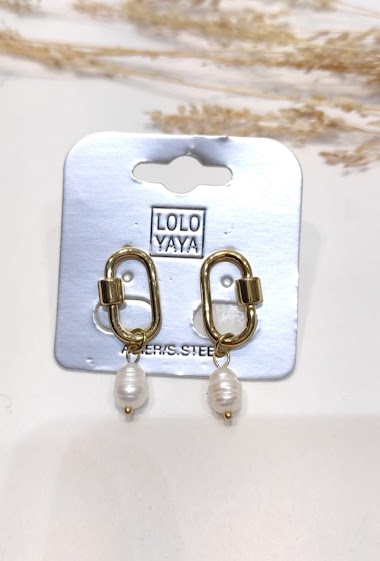 Mayorista Lolo & Yaya - Boucles d’oreilles perle en acier inoxydable