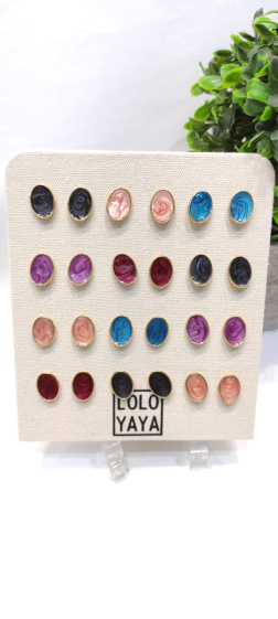 Großhändler Lolo & Yaya - Emaille-Chip-Ohrringe zur kostenlosen Ausstellung