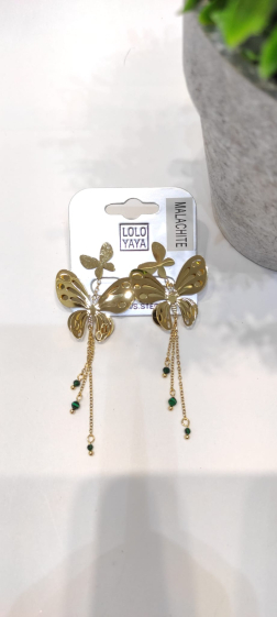 Wholesaler Lolo & Yaya - Servane dangling earrings in stainless steel
