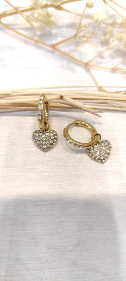 Wholesaler Lolo & Yaya - Allix rhinestone earrings in stainless steel