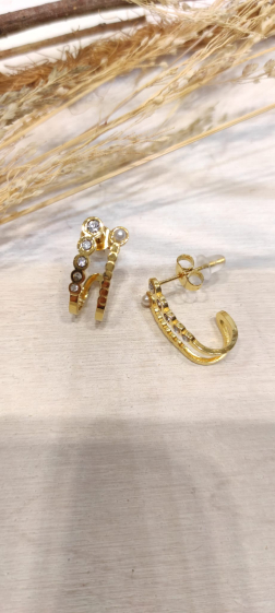 Wholesaler Lolo & Yaya - Gardina rhinestone earrings in stainless steel