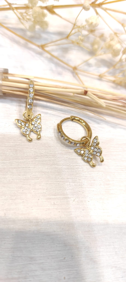 Wholesaler Lolo & Yaya - Keissa rhinestone earrings in stainless steel