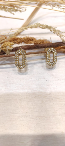 Wholesaler Lolo & Yaya - Melisa rhinestone earrings in stainless steel