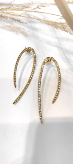 Wholesaler Lolo & Yaya - Nawar rhinestone earrings in stainless steel