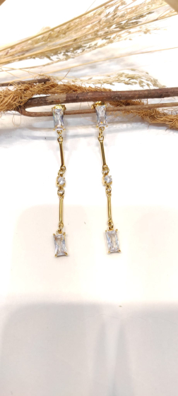 Wholesaler Lolo & Yaya - Felipa zirconium earrings in stainless steel