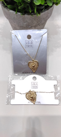 Grossiste Lolo & Yaya - Bracelet Coeur en acier inoxydable
