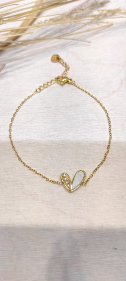 Wholesaler Lolo & Yaya - Khayla heart bracelet in stainless steel