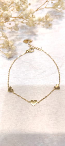 Wholesaler Lolo & Yaya - Souhaila heart bracelet in stainless steel