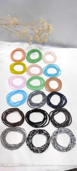 Wholesaler Lolo & Yaya - Crystal opaque multi-turn elastic bracelet, €2/pcs