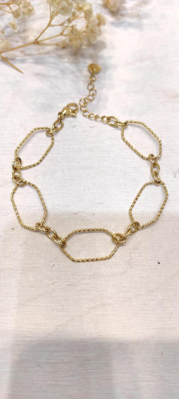 Wholesaler Lolo & Yaya - Lou-Anais chunky mesh bracelet in stainless steel