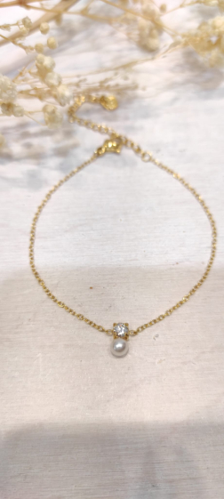 Wholesaler Lolo & Yaya - Timeless Britt pearl bracelet in stainless steel