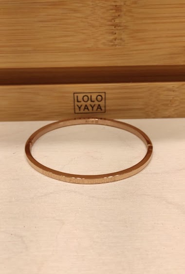 Wholesaler Lolo & Yaya - Bangle Bracelet in Stainless Steel with message « ENSEMBLE POUR TOUJOURS »