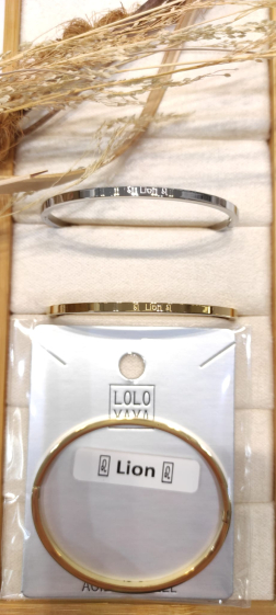 Grossiste Lolo & Yaya - Bracelet jonc astrologique « ♌︎ Lion ♌︎ » en acier