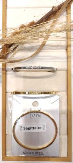 Grossiste Lolo & Yaya - Bracelet jonc astrologique « ♐︎ Sagittaire ♐︎ » en acier