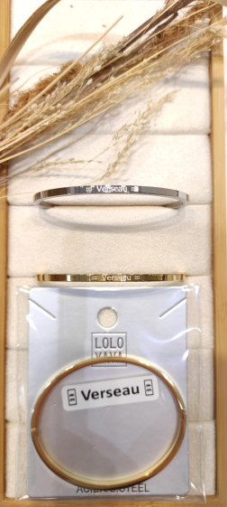 Wholesaler Lolo & Yaya - Astrological bangle bracelet “♒︎ Aquarius ♒︎” in steel