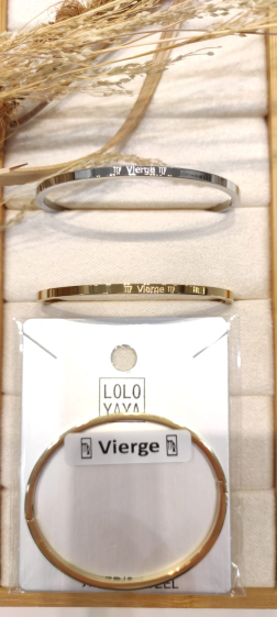Wholesaler Lolo & Yaya - Astrological bangle bracelet “♍︎ Virgo ♍︎” in steel