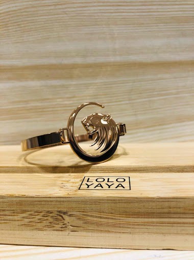 Grossiste Lolo & Yaya - Bracelet  Jonc Lion en Acier Inoxydable