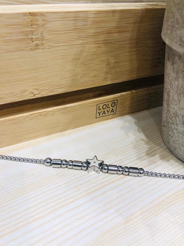 Wholesaler Lolo & Yaya - Bangle Bracelet Noé-Étoile in Stainless Steel