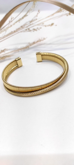 Wholesaler Lolo & Yaya - Akemi rigid bangle bracelet in stainless steel