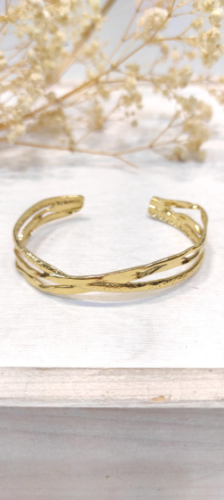 Wholesaler Lolo & Yaya - Rigid Chrystal bangle bracelet in stainless steel
