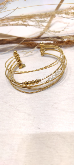 Wholesaler Lolo & Yaya - Rigid weekly bangle bracelet with stainless steel beads