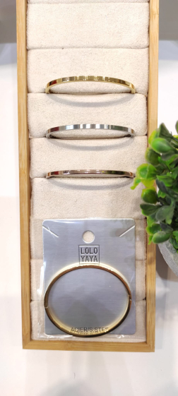 Wholesaler Lolo & Yaya - Bracelet jonc vierge fin Zino en acier inoxydable