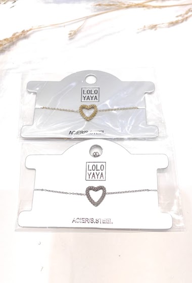 Wholesaler Lolo & Yaya - Bracelet Maïna coeur en acier inoxydable